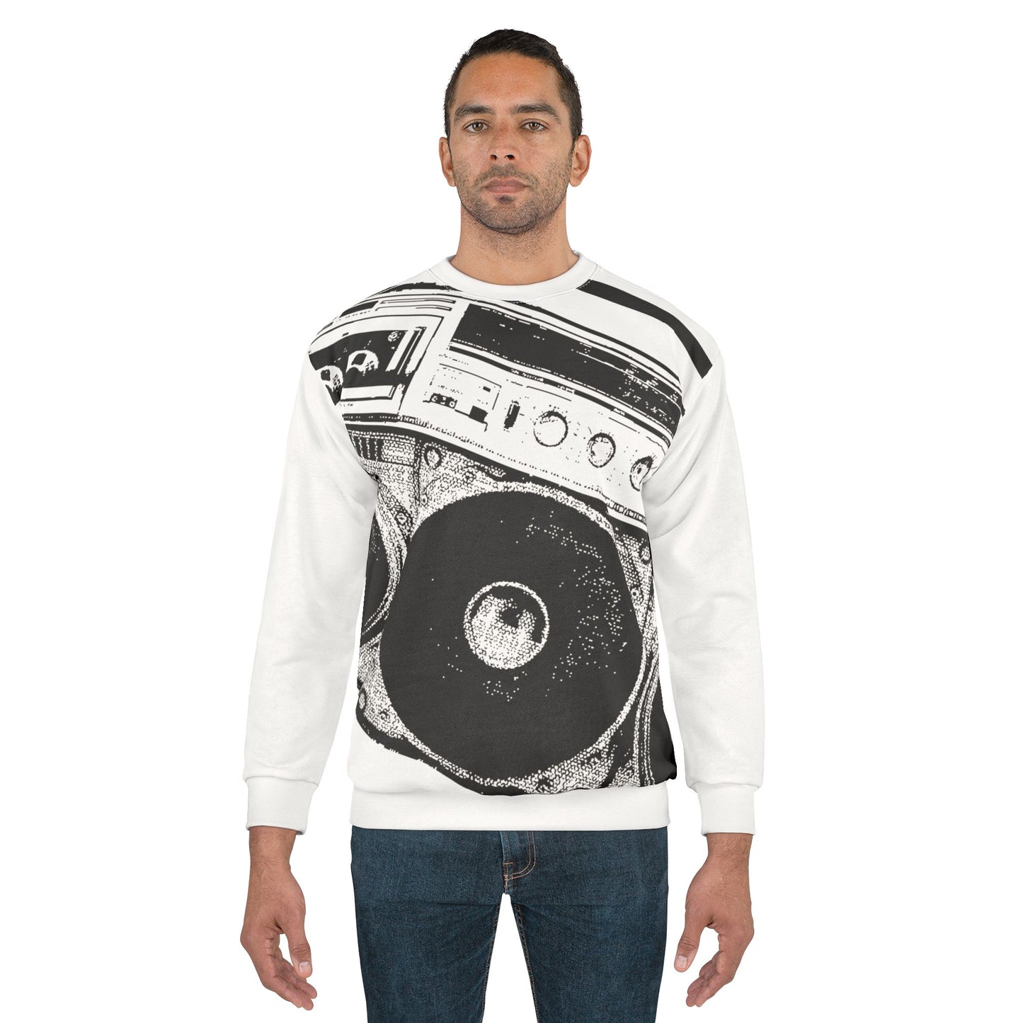 Retro Boombox Sweatshirt 2 — Vintage Music Graphic Crewneck