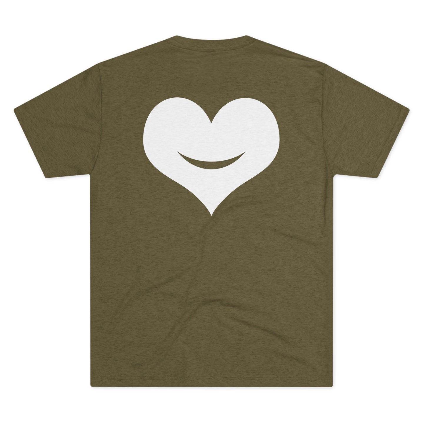 +HEART SMILE WHITE - Unisex Tri-Blend Crew Tee