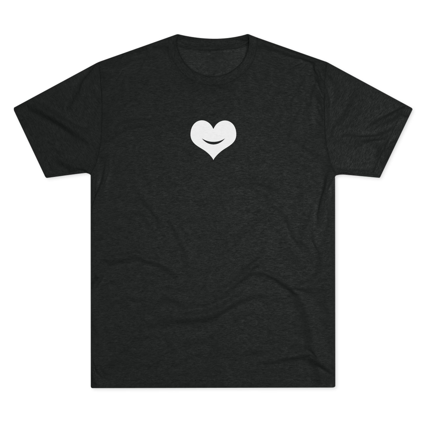 +HEART SMILE WHITE - Unisex Tri-Blend Crew Tee