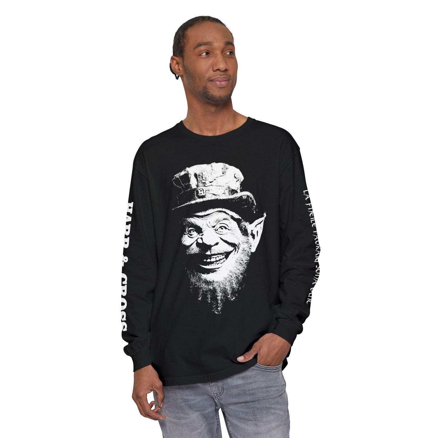 HARP & CROSS - Irish Leprechaun Graphic Long Sleeve T-Shirt-1