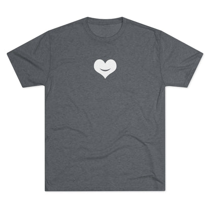 +HEART SMILE WHITE - Unisex Tri-Blend Crew Tee