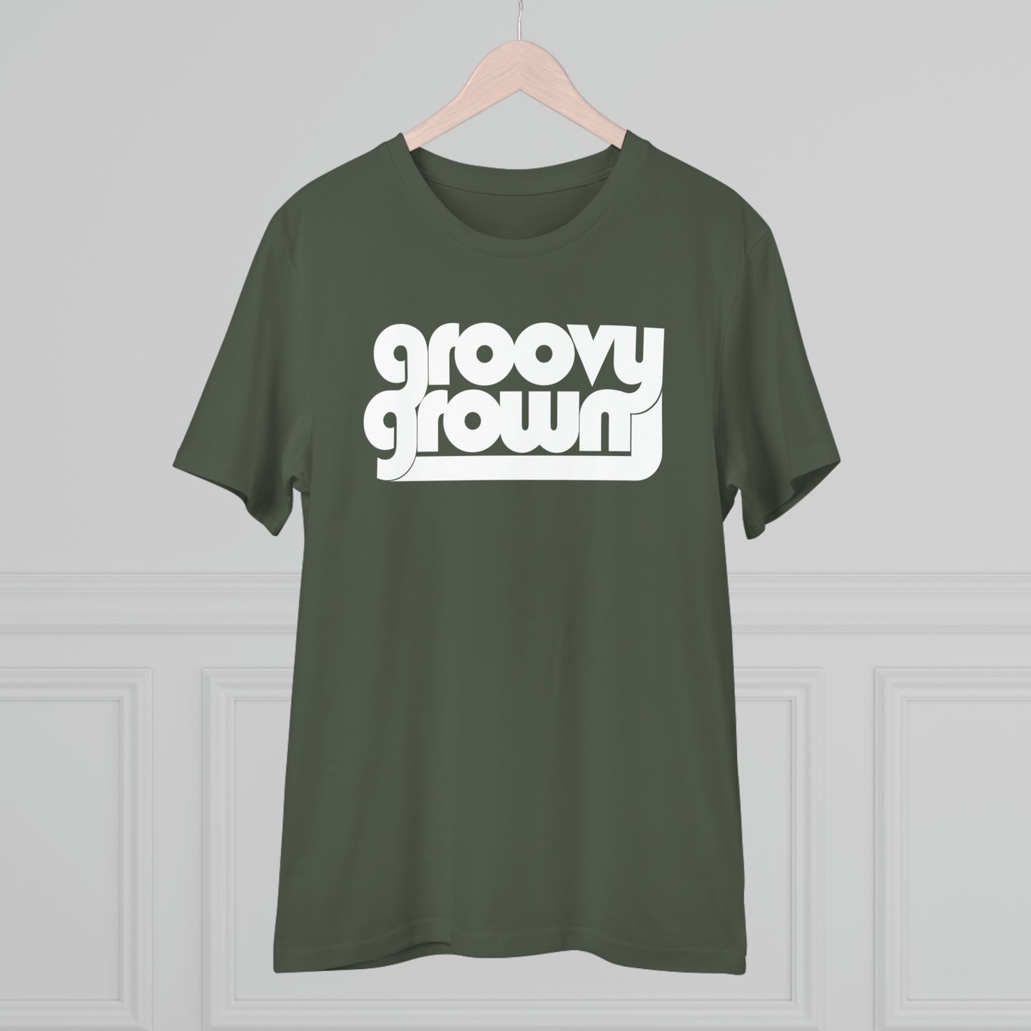GROOVY GROWN - WHITE LOGO - Organic Creator T-shirt - Unisex