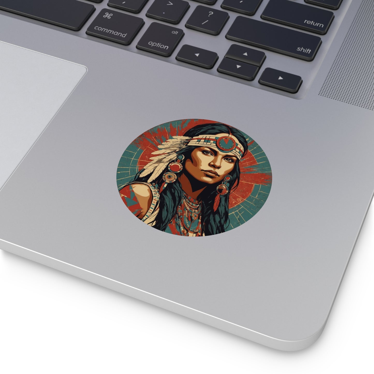 CHIC - Retro Pop Art Woman Round Vinyl Sticker — 8