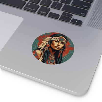 CHIC - Retro Pop Art Woman Round Vinyl Sticker — 8