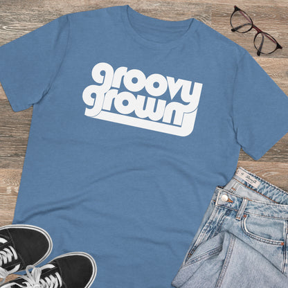 GROOVY GROWN - WHITE LOGO - Organic Creator T-shirt - Unisex