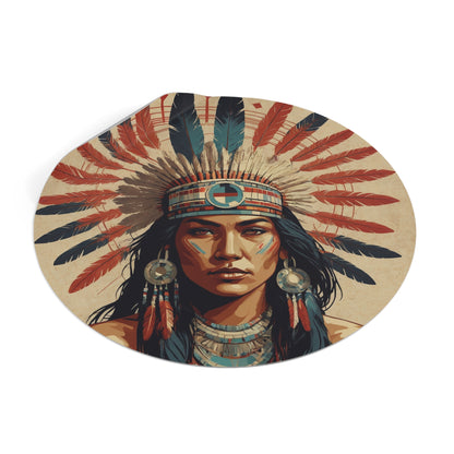 CHIC - Retro Pop Art Woman Round Vinyl Sticker — 12