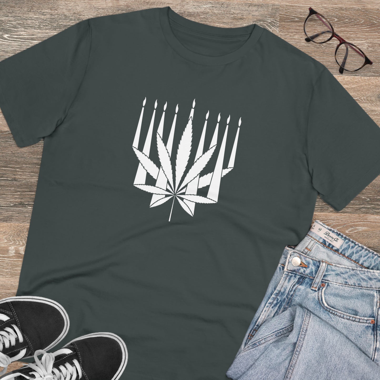 MENORAHJUANA-WHITE - Organic Creator T-shirt - Unisex