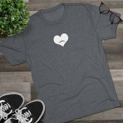 -HEART FROWN WHITE- Unisex Tri-Blend Crew Tee