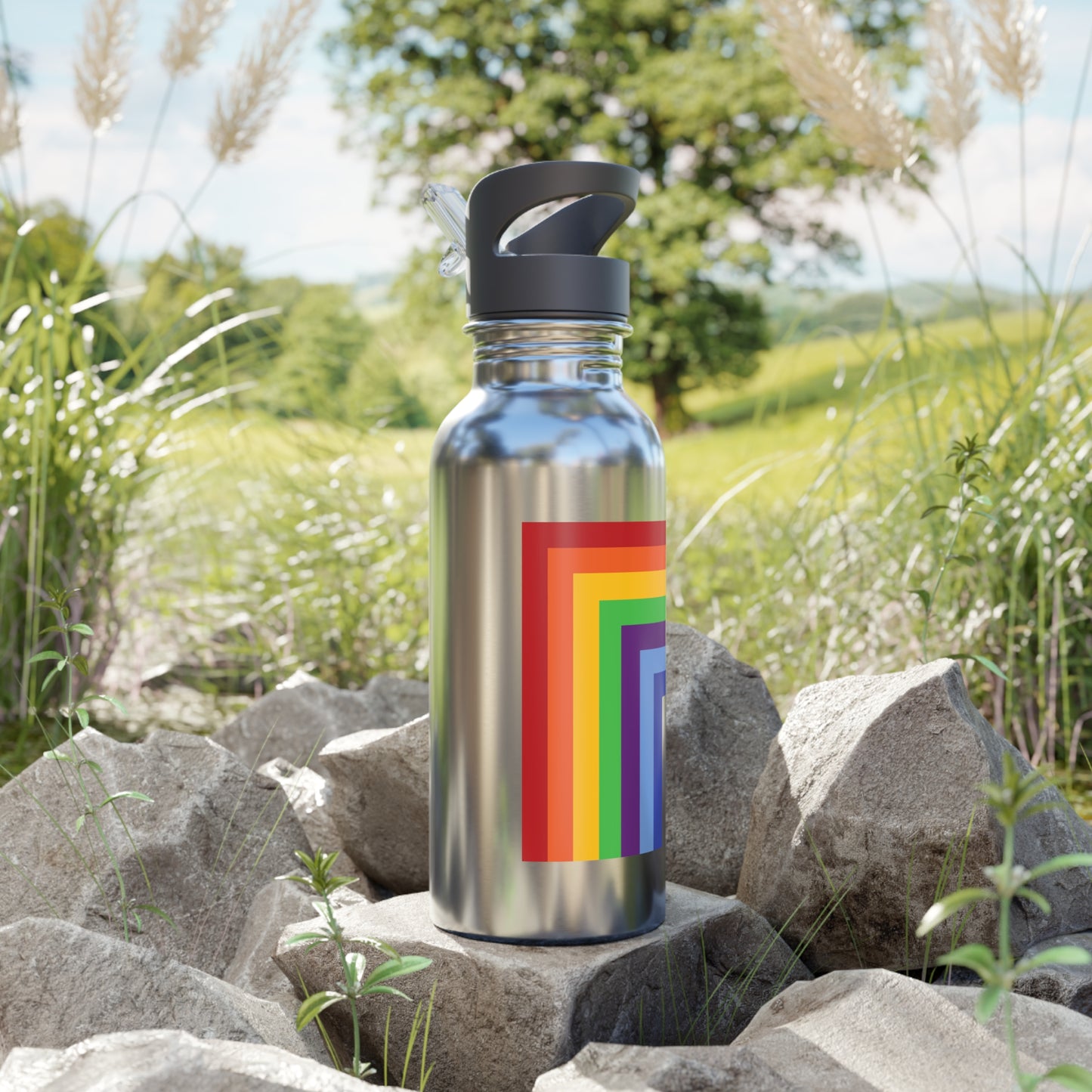 EQUALITY - Stainless Steel Water Bottle With Straw, 20oz